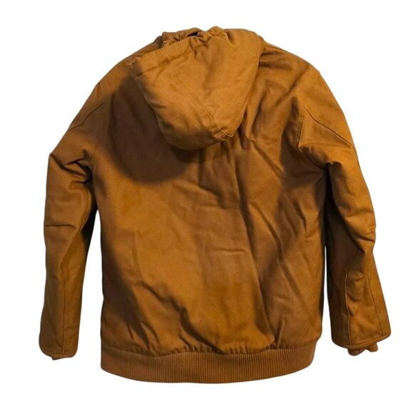 Carhartt Boys' Flannel-Lined Hooded Canvas Insulated Zip-Up Jacket Size L - Picture 2 of 9